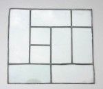 Glas in lood paneel, 42 x 47 cm
